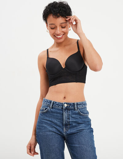 Soutien-gorge bustier noir femme