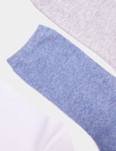Lot 5 paires chaussettes coton bleu mixte
