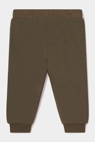 Jogging molleton taille élastiquée vert kaki bébé garçon
