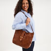 Sac port&eacute;-&eacute;paule marron cognac femme