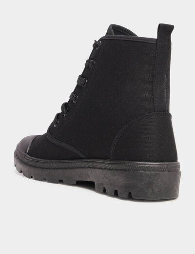 Baskets montantes en toile Trappeur noir femme