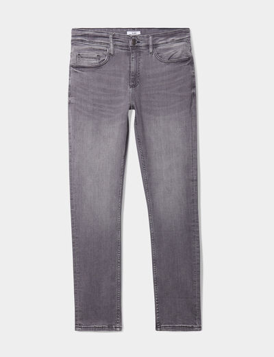 Jeans slim 5 poches denim gris homme