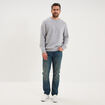 Sweat molleton col rond gris clair homme