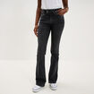 Jean flare taille basse denim noir femme