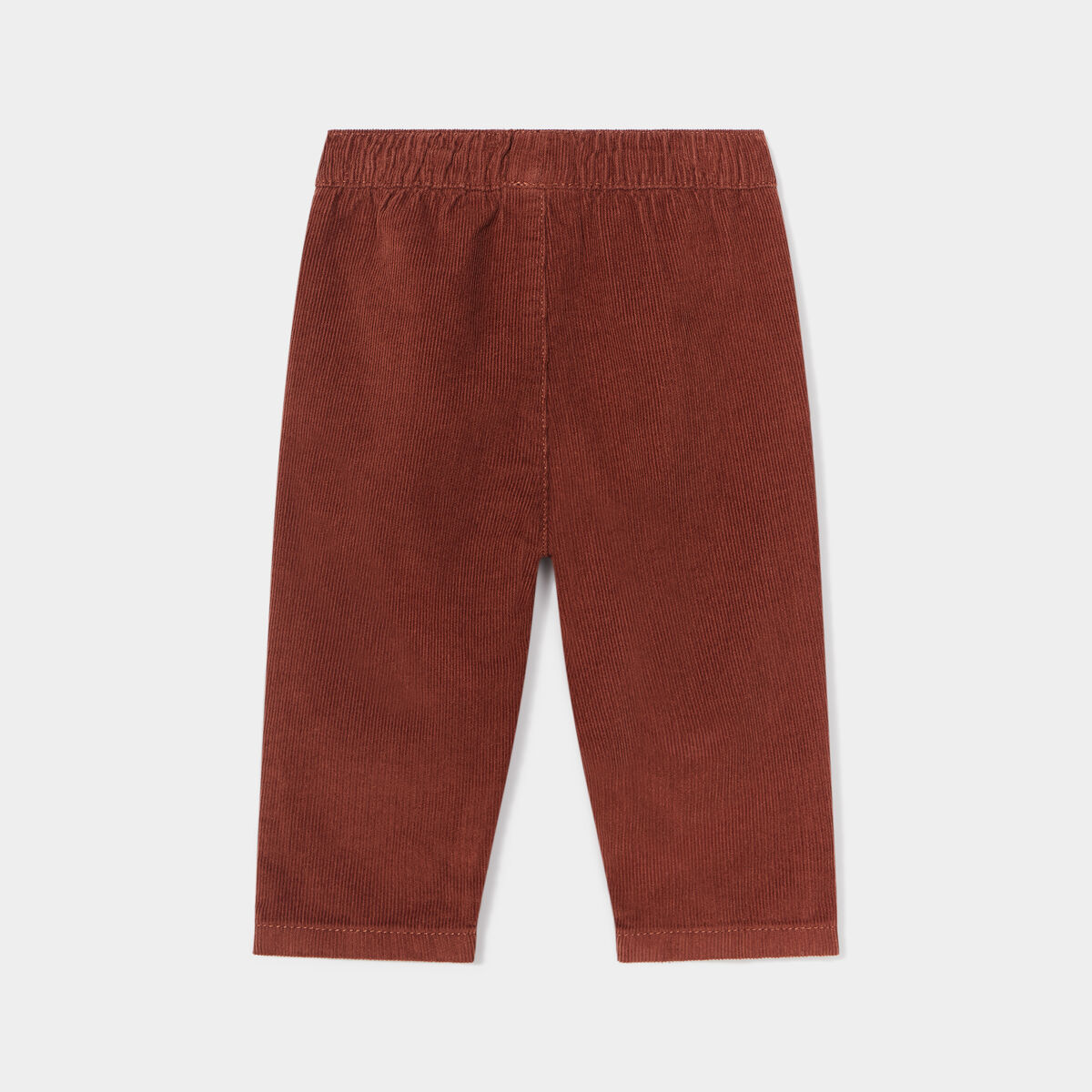Pantalon velours 2 poches côtelé coton marron foncé bébé garçon