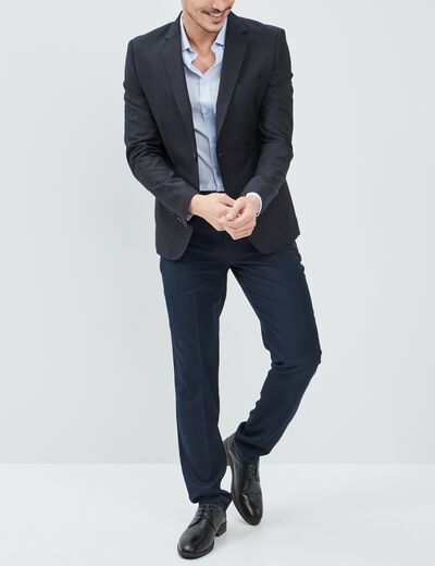 Veste ajustée boutonnée bleu homme