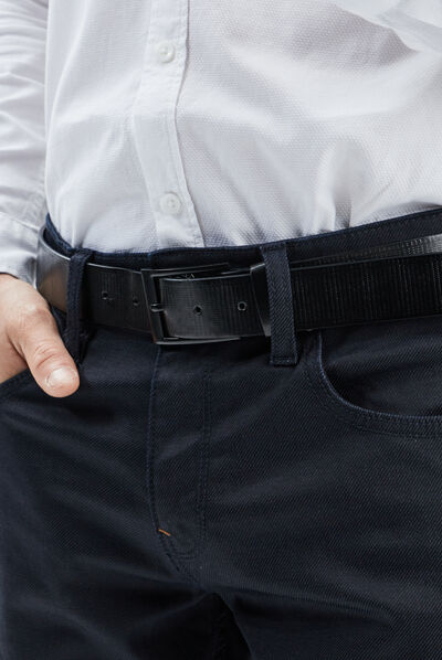Pantalon droit Creeks denim brut enduit homme