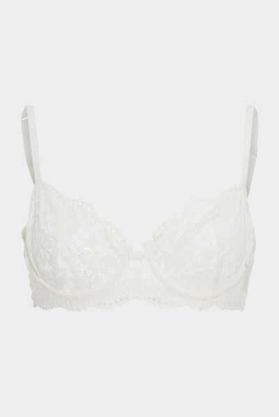 Soutien-gorge corbeille en dentelle blanc femme