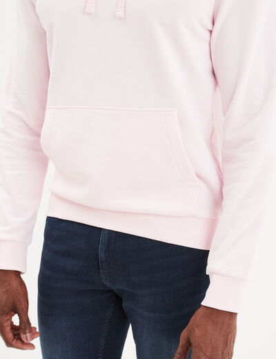 Sweat molleton à capuche hoodie rose clair homme