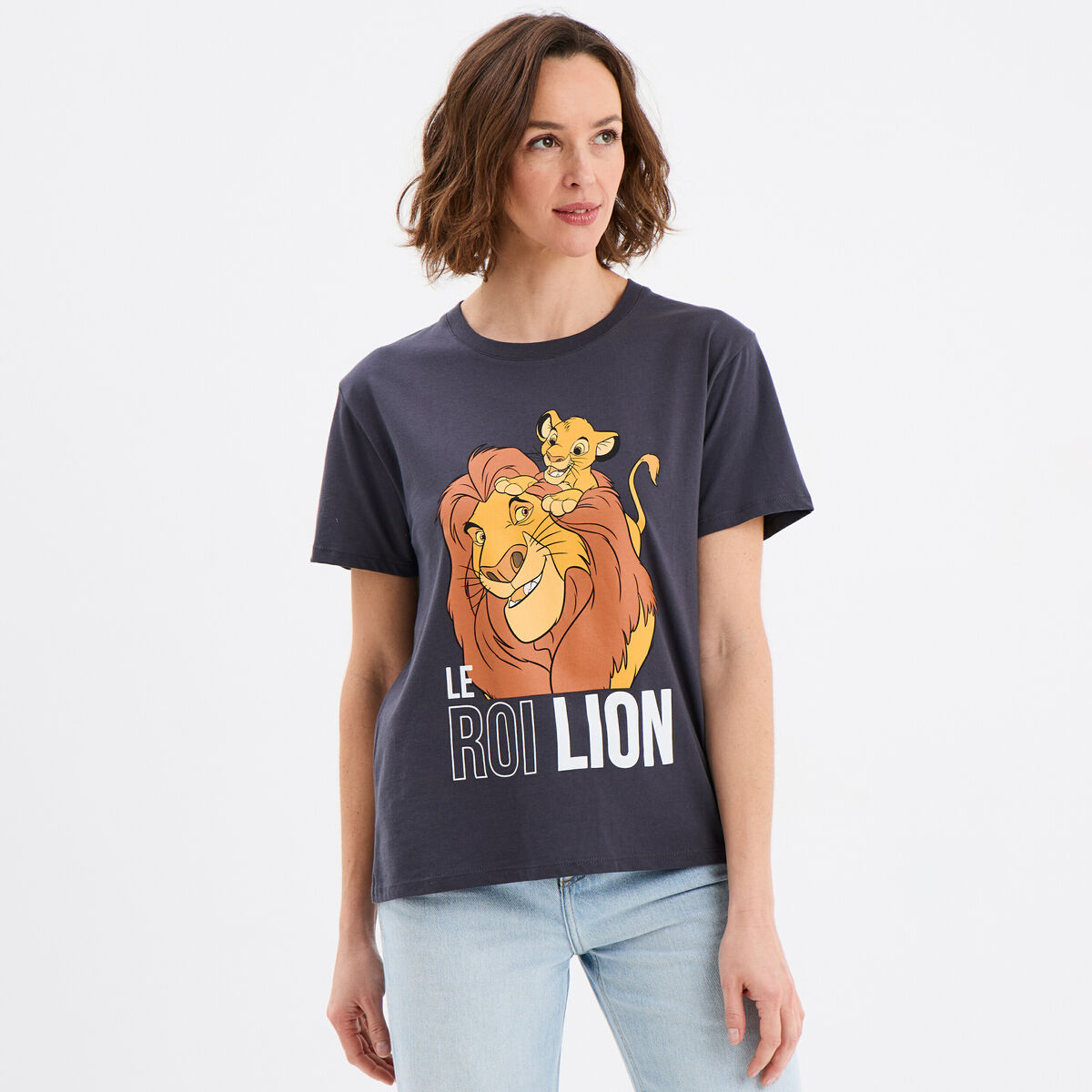 T-shirt manches courtes Le Roi lion noir femme