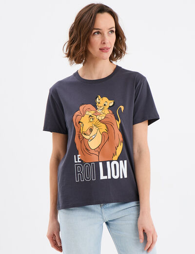 T-shirt manches courtes Le Roi lion noir femme