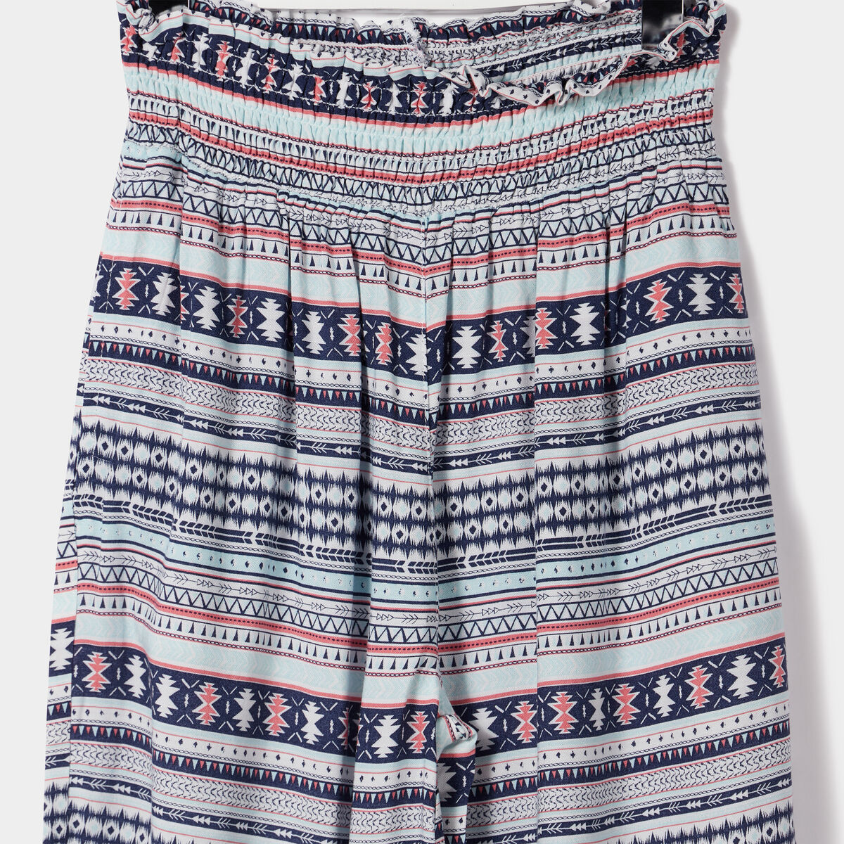 Pantalon smocké large fluide blanc fille