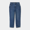 Jeans mom cropped taille haute denim stone femme