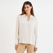 Chemise manches longues beige femme