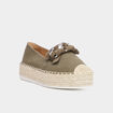 Espadrilles plateformes à boucle Liberto vert kaki femme