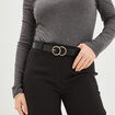Ceinture avec double boucle noir femme