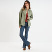 Veste surchemise oversize en jean coton vert kaki femme