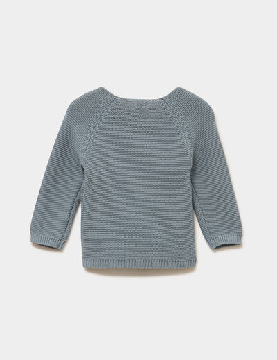 Brassi&egrave;re naissance tricot nou&eacute;e coton vert fonc&eacute; b&eacute;b&eacute;