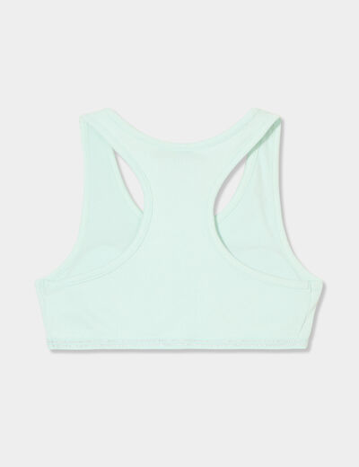 Lot 2 brassières effet côtelé coton vert clair fille