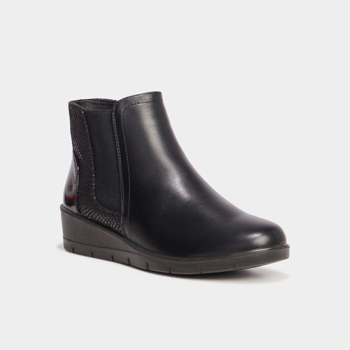 Bottines compensées noir femme
