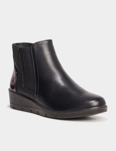Bottines compensées noir femme