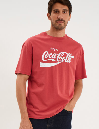 T-shirt manches courtes coton Coca-Cola rouge homme