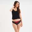 String avec micro dentelle rouge femme