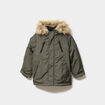 Parka &agrave; capuche fausse fourrure vert kaki gar&ccedil;on