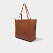 Sac shopper avec poche int&eacute;rieure camel femme