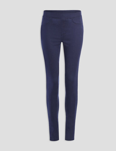 Jegging skinny taille basse bleu marine femme