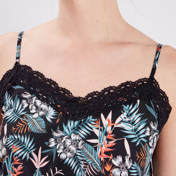 Caraco bretelles fines noir femme