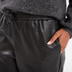Pantalon simili cuir taille élastiquée noir femme