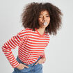 T-shirt marinière manches longues Creeks rouge femme