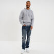 Sweat molleton &agrave; capuche hoodie gris clair homme