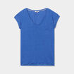 T-shirt col v poche poitrine Creeks bleu roi femme