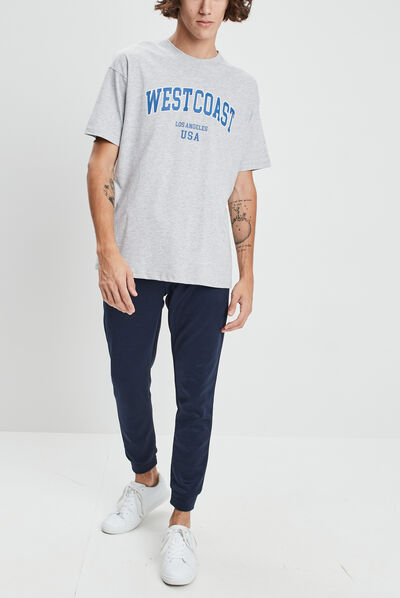 T-shirt manches courtes gris clair homme