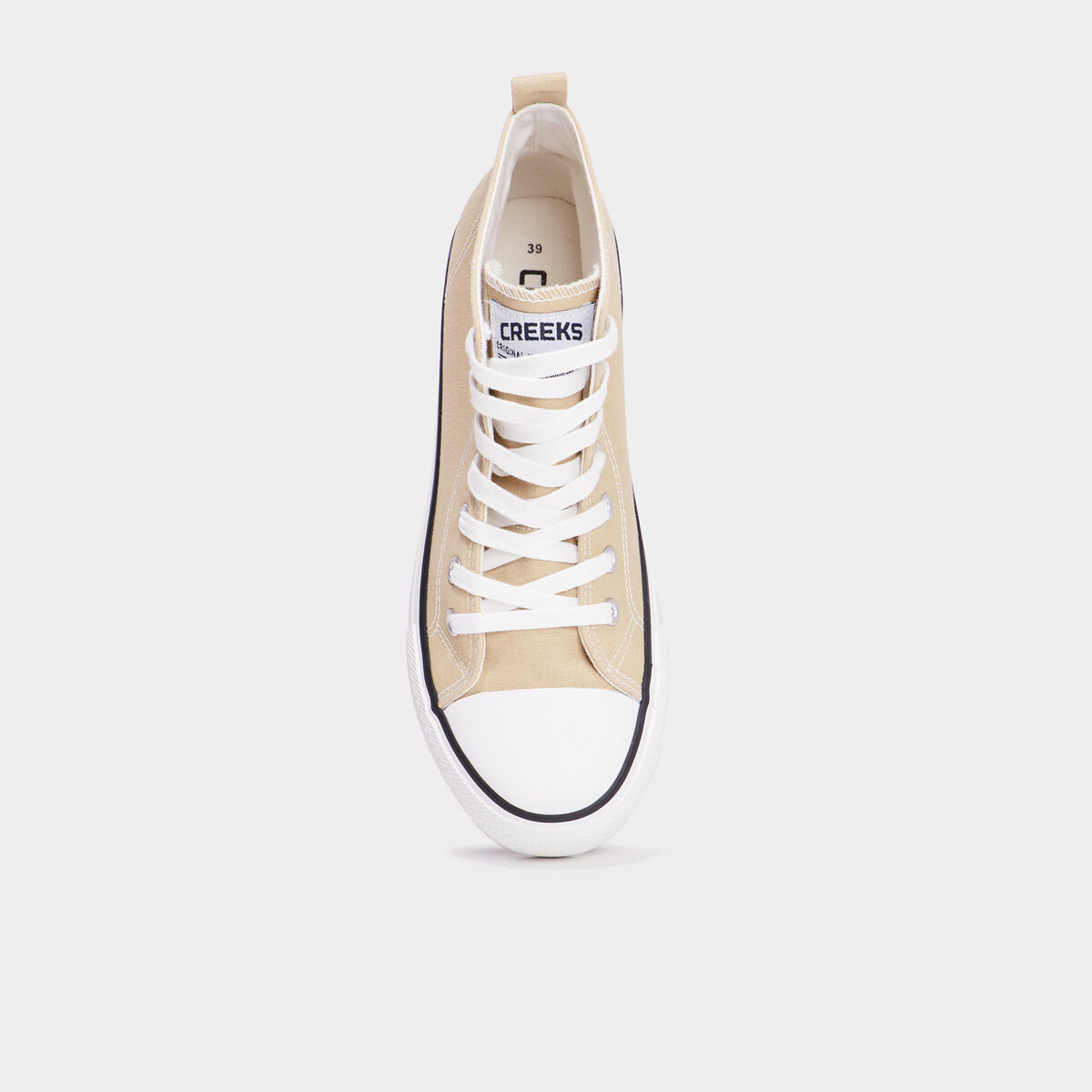 Baskets montantes &agrave; lacets Creeks sable femme