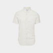 Chemise manches courtes lin m&eacute;lang&eacute; blanc homme