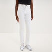 Pantalon slim taille standard blanc femme