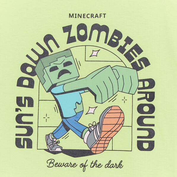 t shirt coton manches courtes minecraft vert fluo garcon T-shirt coton manches courtes Minecraft vert fluo garçon