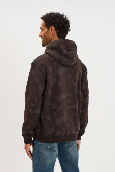 Sweat hoodie &agrave; capuche molleton marron chocolat homme