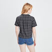 Chemise cropped coton noir femme