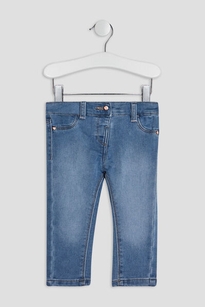Jean slim ajusté 4 poches denim stone bébé fille