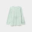 T-shirt col rond manches longues coton vert pastel garçon