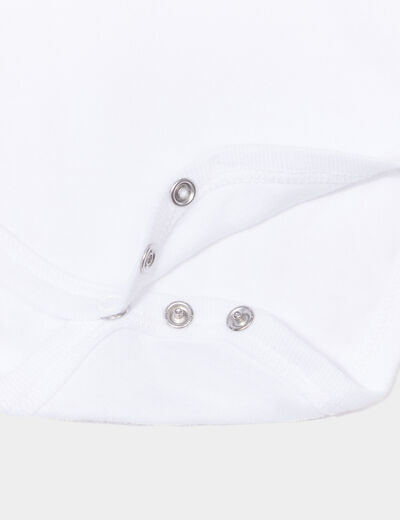 Lot 7 bodies manches longues en coton blanc bébé