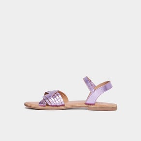 sandales brides tressees en cuir violet fille Sandales brides tressées en cuir violet fille