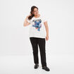 T-shirt manches courtes coton Stitch ivoire femme grande taille