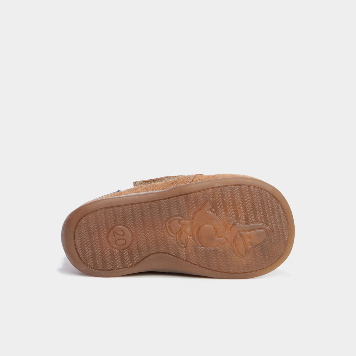 Bottillons scratchs cuir semelle souple camel bébé garçon