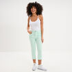 Pantalon capri slim twill 5 poches vert clair femme