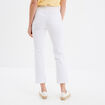 Pantalon flare 7/8&egrave;me taille haute blanc femme